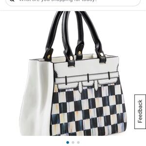 White & Black Check Pattern Vase